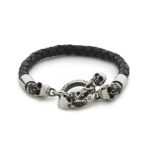 TGF Luxe Black Woven Leather Bracelet