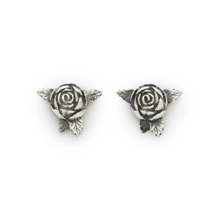 TGF Small Anatomical Skull Studs silver earrings with detailed skull design